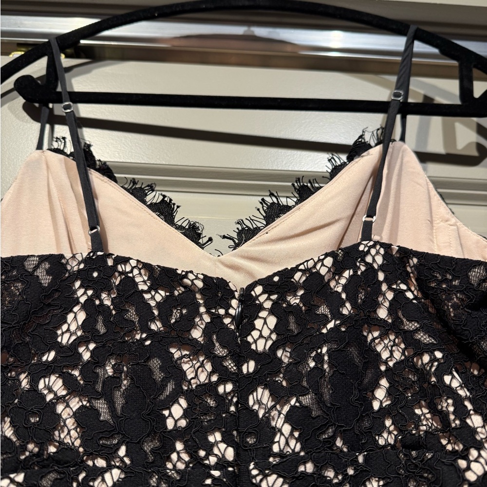 J. Crew Black Lace/nude lining Midi Dress size 2- EUC - Picture 8 of 10